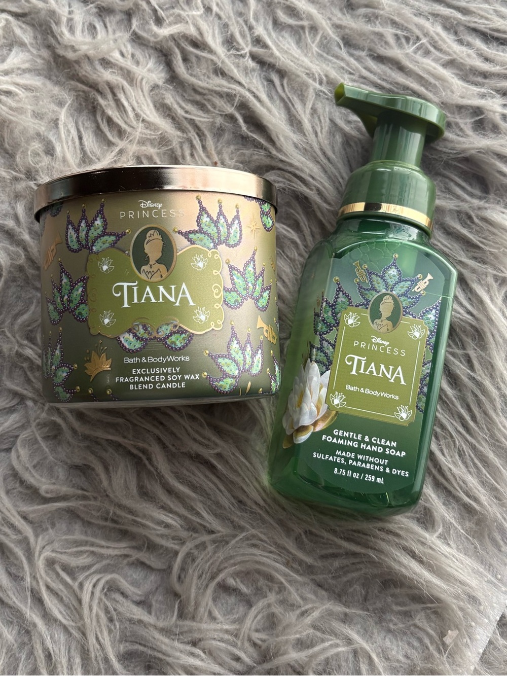 BBW DISNEY TIANA CANDLE/FOAMING HAND SOAP NWT